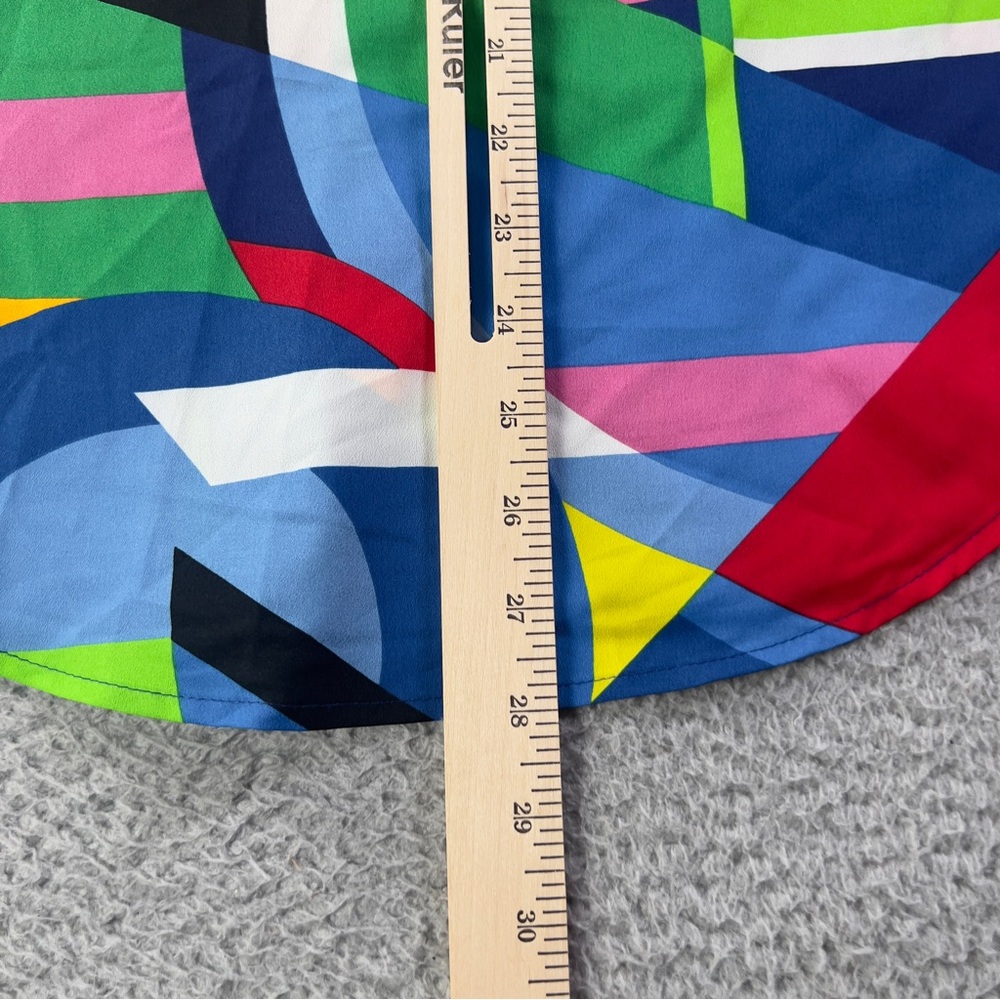 Lauren Ralph Lauren Blouse Womens XS Multicolor Geometric Button Relaxed LS - Picture 7 of 8